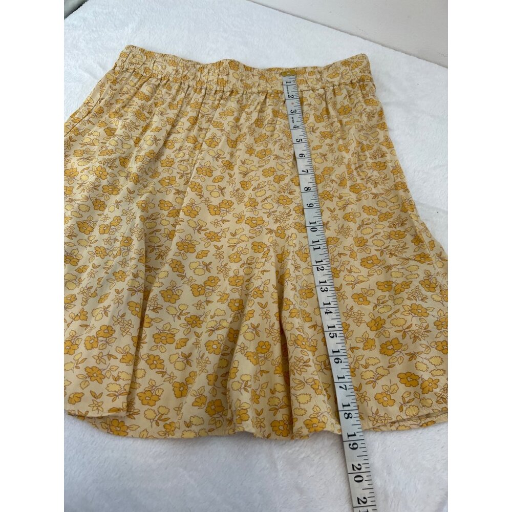 Madewell Floral Yellow Skirt Medium Swing Mini Skater Academia - Picture 4 of 4